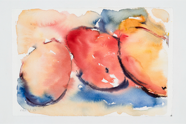 Three Mangoes, aquarelle sur papier Fabriano Artistico, 11x7.5p.